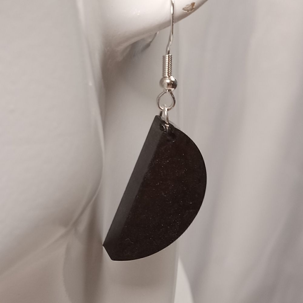 5/$50 Black half circle resin earrings